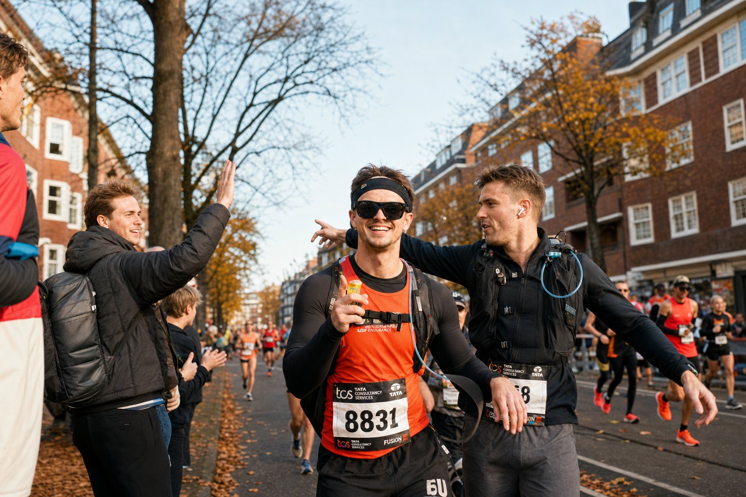 Tijs running the Amsterdam Marathon